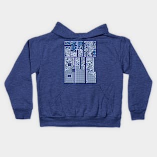 Istanbul, Turkey City Map Typography - Blueprint Kids Hoodie